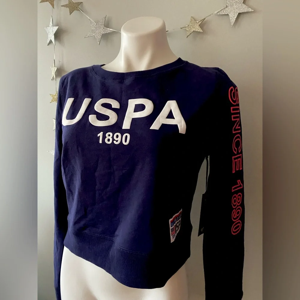 U.S. Polo Assn. Cropped Sweatshirt - Picture 1 of 6
